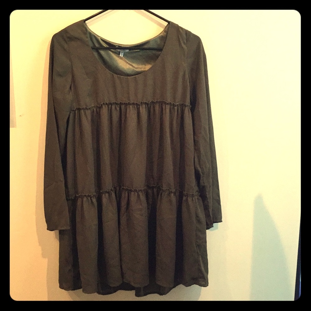 Green boho dress
